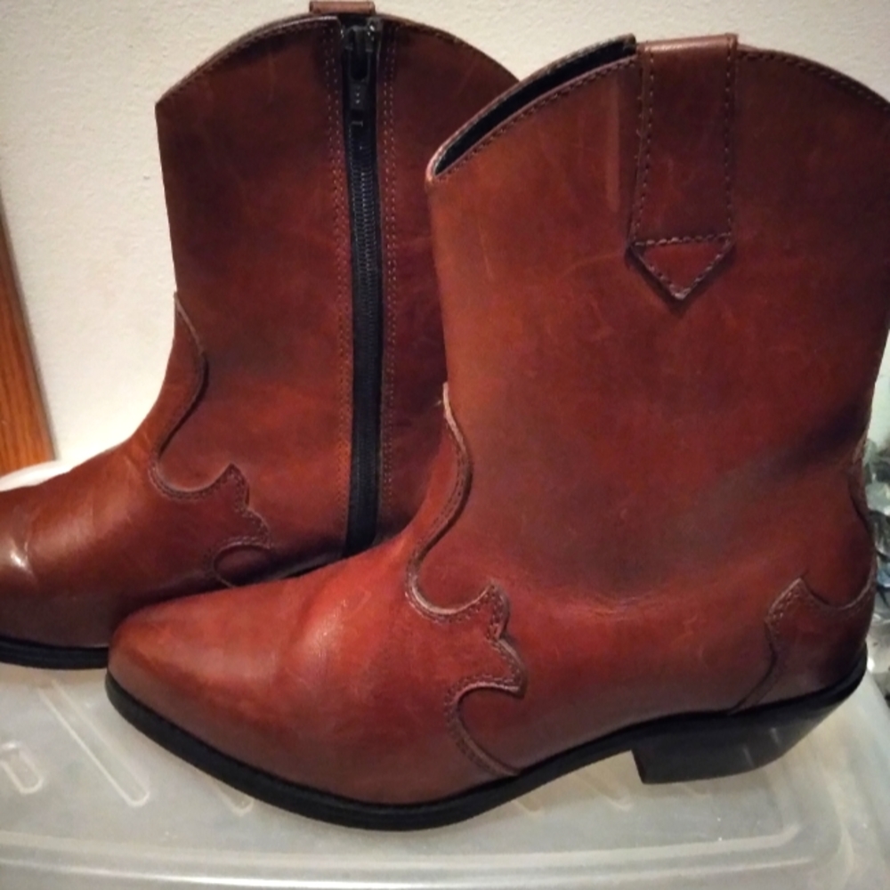 Brown Leather Western Boots